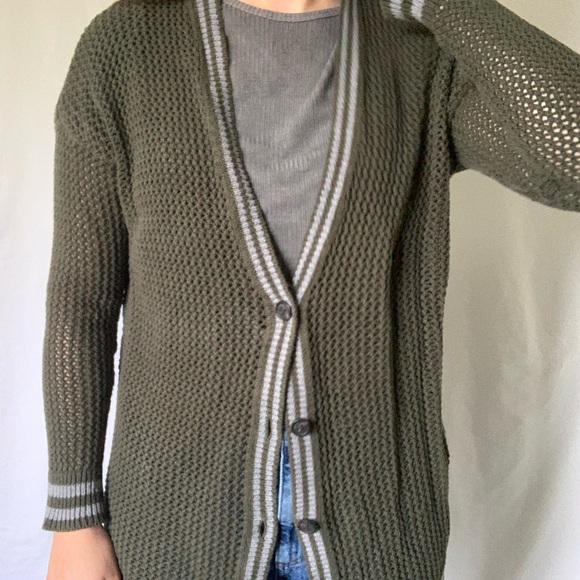 Dark Green Knit Cardigan - Picture 2 of 8